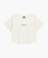 Marithe W SILVER LETTERING CROP TEE ivory (Instock)