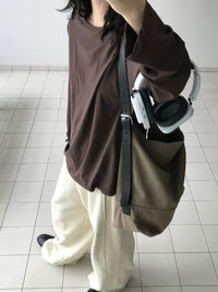 Korean Melt Soft Long Sleeve Tee – Brown (Instock)