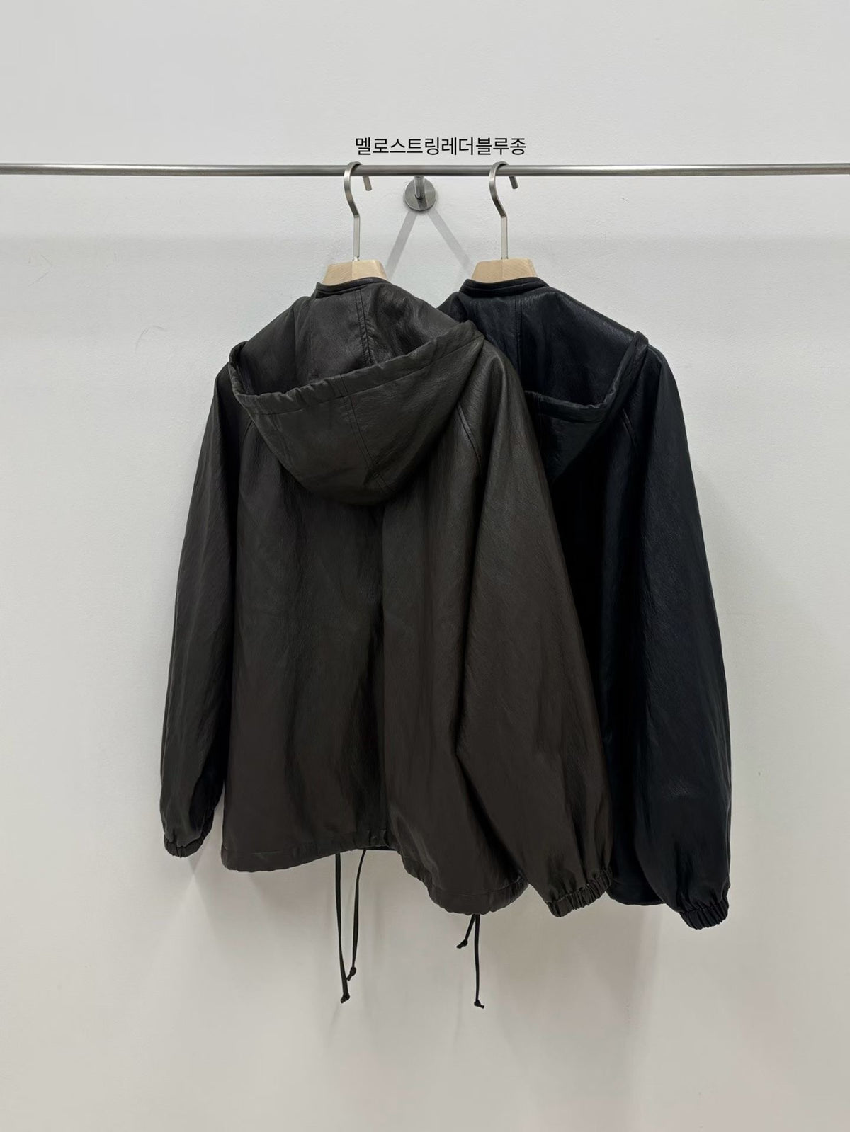 Korean Vintage Hooded Faux Leather Jacket (Instock)