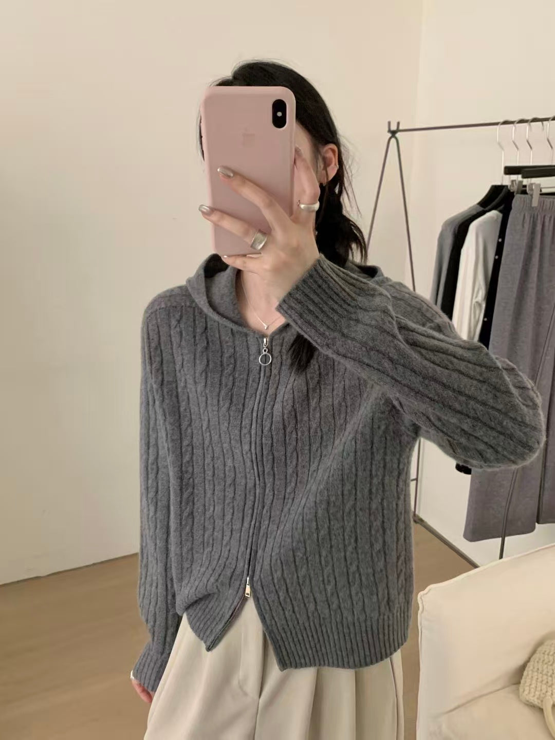 Kelly Designs Wool Multiple Colors Zip Up Cardigan (Instock)