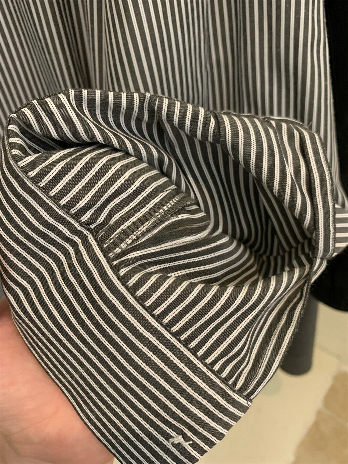 Kelly Designs Two Colors Striped Statement Waist-Cinched Shirt (Instock)