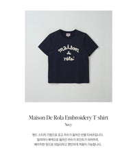 Rolarola MAISON DE ROLA EMBROIDERY T-SHIRT Navy (Instock)