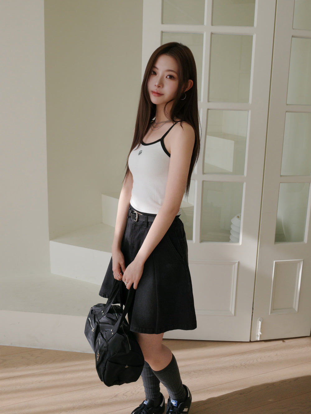 Korean Collection Muah Muah Contrast Trim Cami & Cardigan Set (Instock)