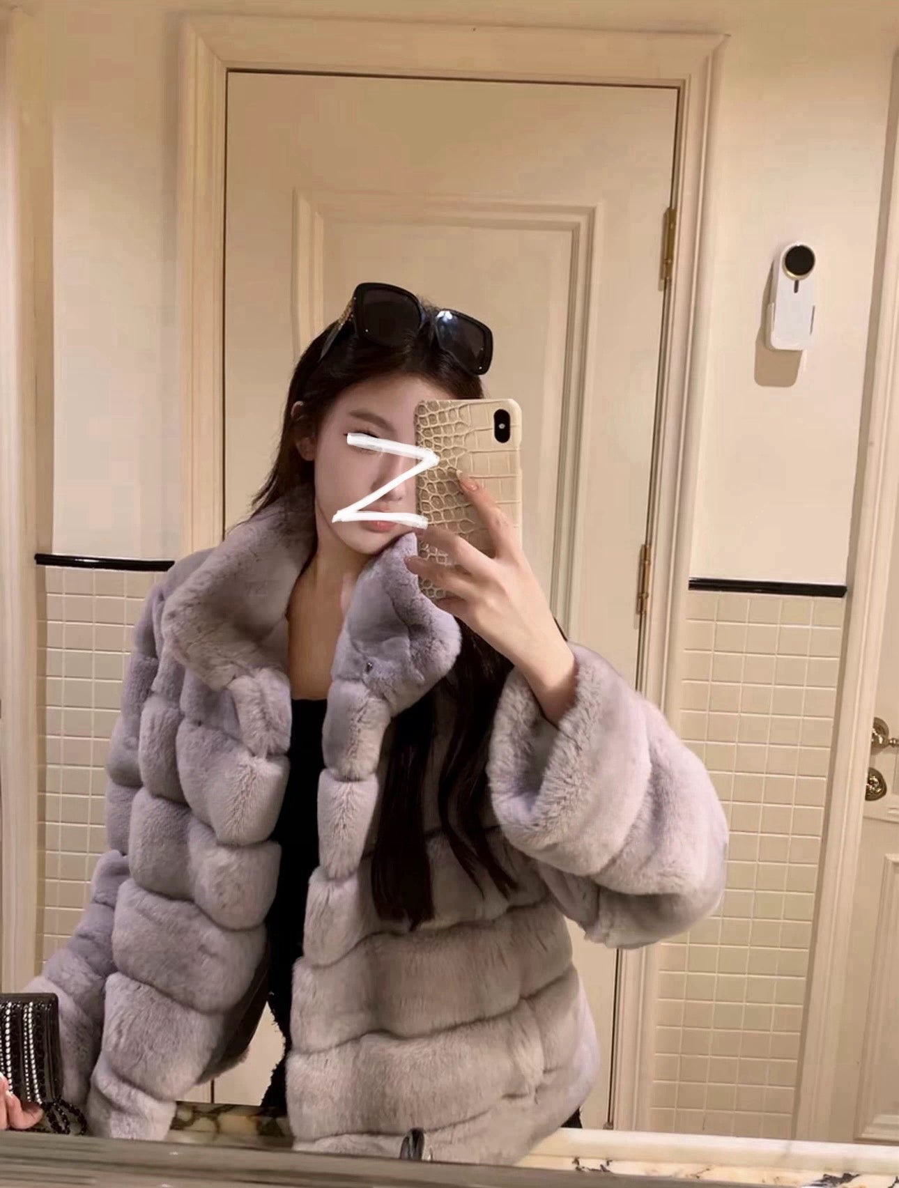 Kelly Designs Lilac Rex Fur Coat – Full-Pelt Chinchilla-Texture Luxury Jacket (Instock)