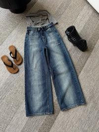 Kelly Designs Vintage Wash Wide Leg Jeans (Instock)