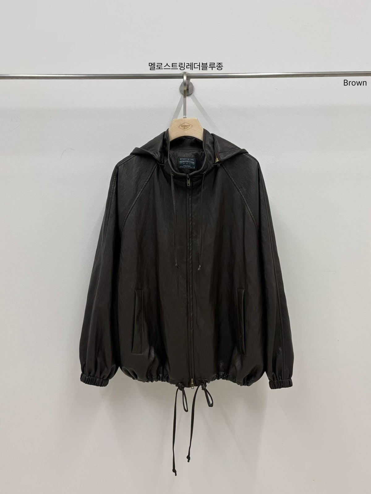 Korean Vintage Hooded Faux Leather Jacket (Instock)