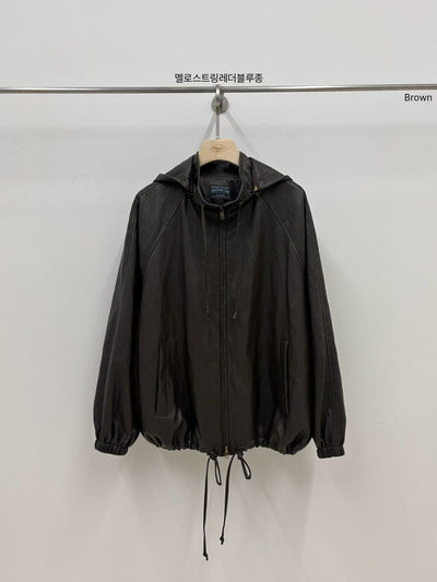 Korean Vintage Hooded Faux Leather Jacket (Instock)