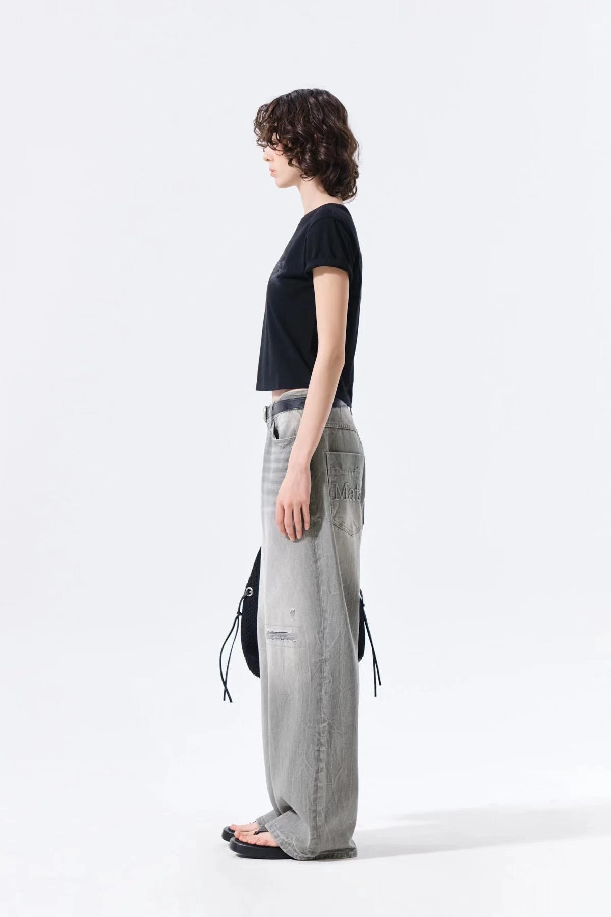 MATIN KIM LOGO CROP TOP IN BLACK (Instock)