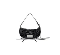 Matin Kim Half Shirring Ribbon Round Bag In Black (Preorder)