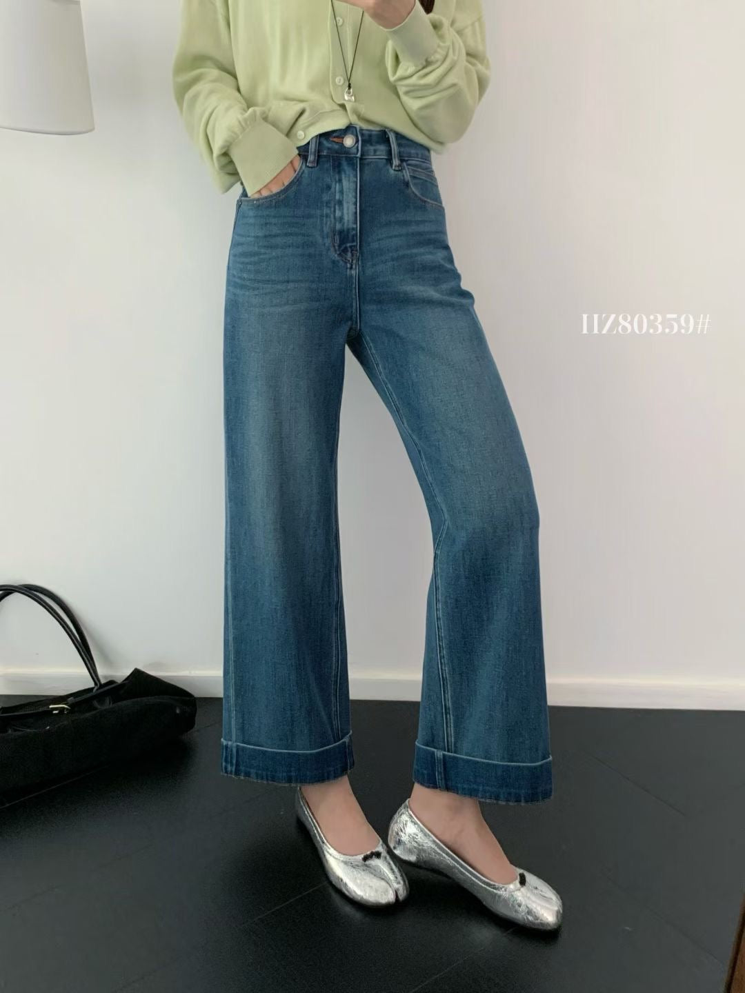 Kelly Designs Navy Fall Straight Jeans(Instock)