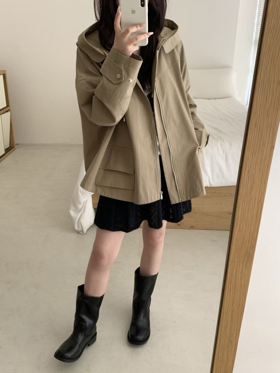 Kelly Designs Oversize Three Colors Hooded Trench Coat (Instock)