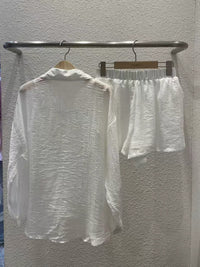 Korean APM Collection 3-Piece Casual White Set –Jacket,  Cami Top, & Shorts (Instock)