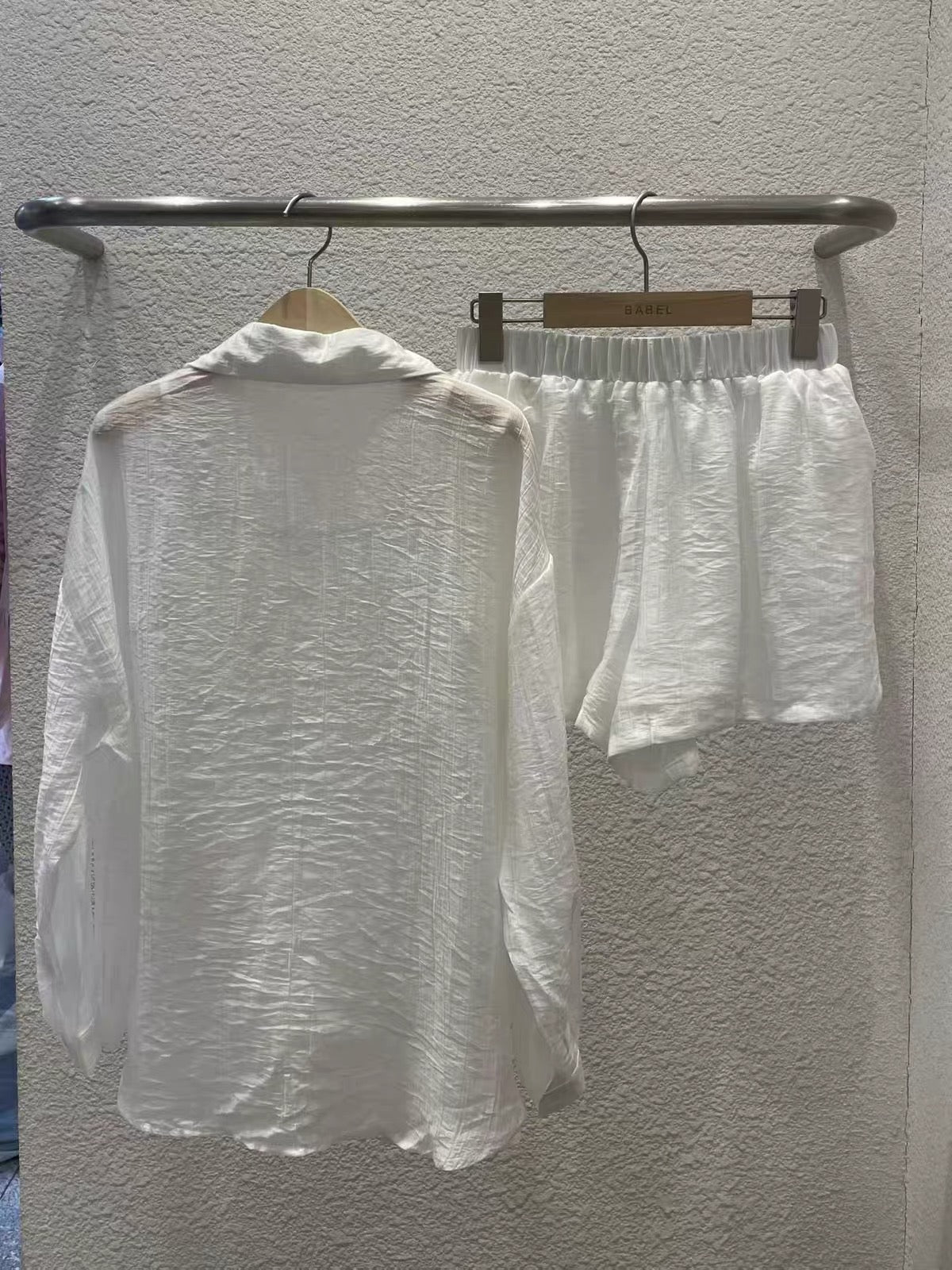 Korean APM Collection 3-Piece Casual White Set –Jacket,  Cami Top, & Shorts (Instock)