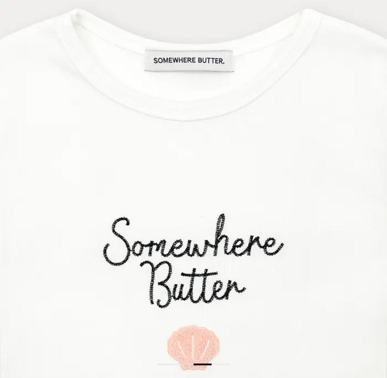 Korean Brand Boucle Shell Logo Top-Ivory (Instock)