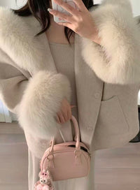Kelly Designs Double-Faced Wool Coat with Fox Fur Collar & Cuffs (Instock)