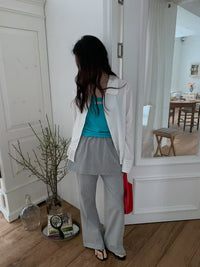 Korean APM Collection Ruffle Hem Sheer Shirt (Instock)