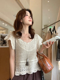 Kelly Designs Hollow-out knitted top - without belt (Instock)