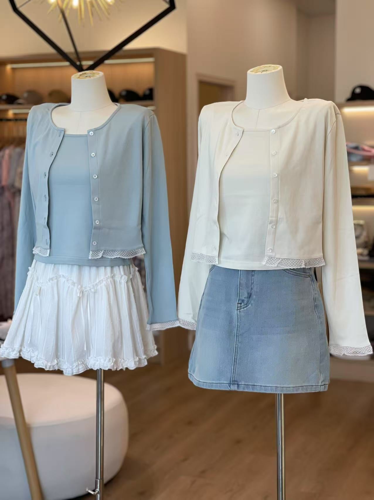 Kelly Designs Three Colors Cami Top and Cardigan Set (Instock)