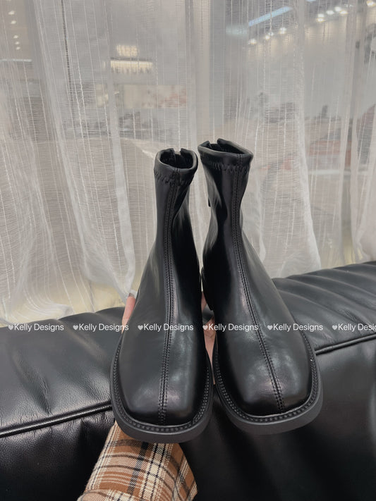 Kelly Designs Pu Leather Short Boots (Instock)