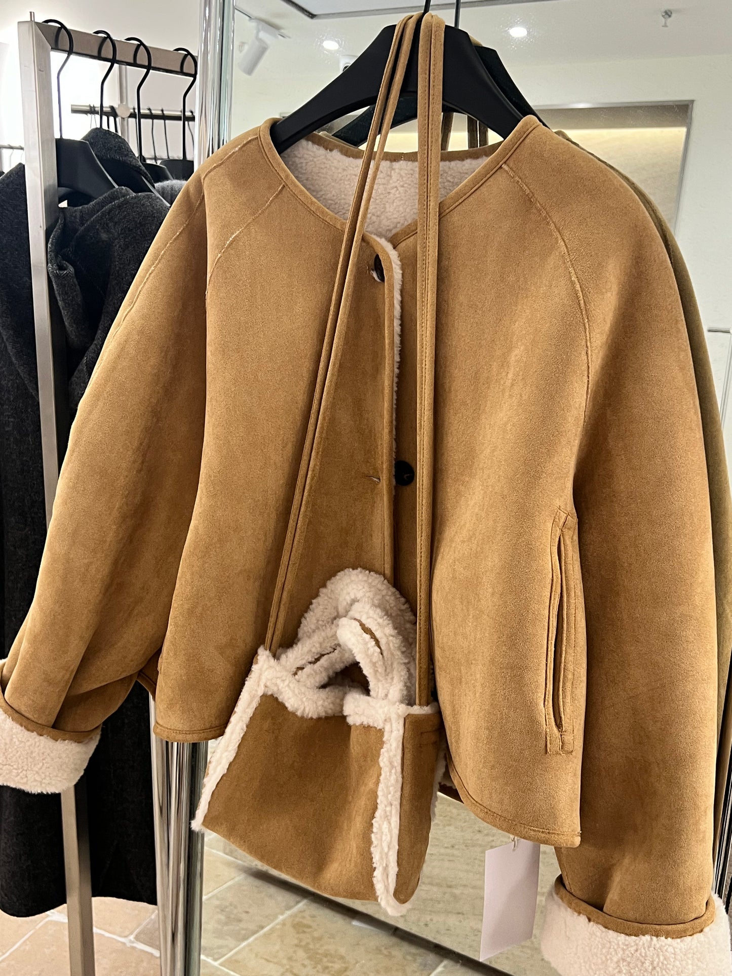 Kelly Designs Shearling Khaki Jacket (Instock)