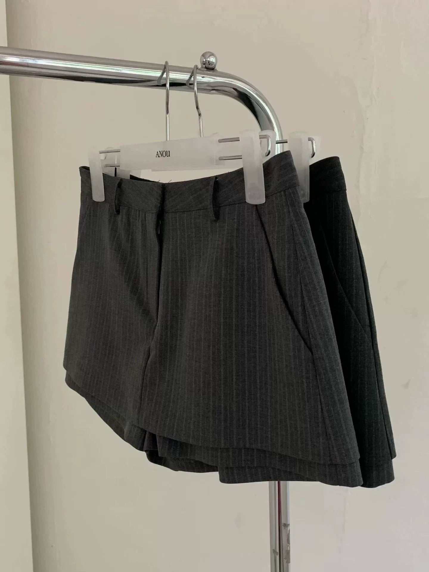 Korean APM Collection Pinstripe Layered Skirt Shorts - 2 Colors (Instock)