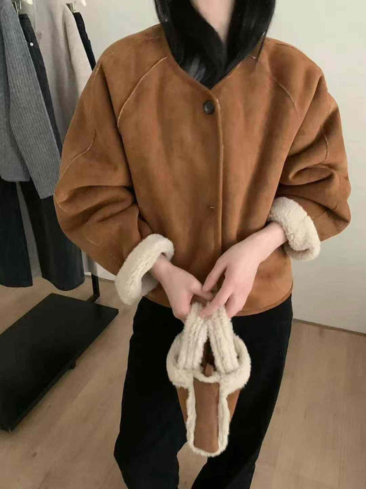 Kelly Designs Shearling Brown Jacket (Instock)