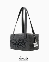 Korean Collection ONGO Flower Handle Pouch Bag - 3 Colors (Preorder)