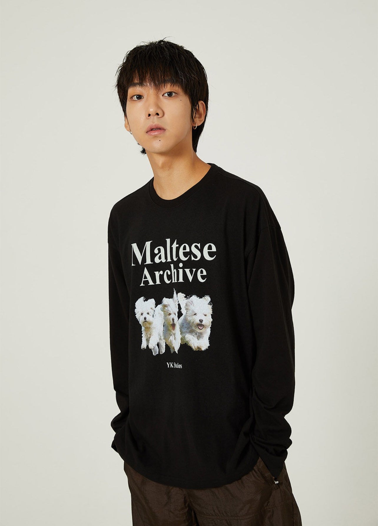 Waikei Maltese archive long sleeve Black tshirt (Instock)