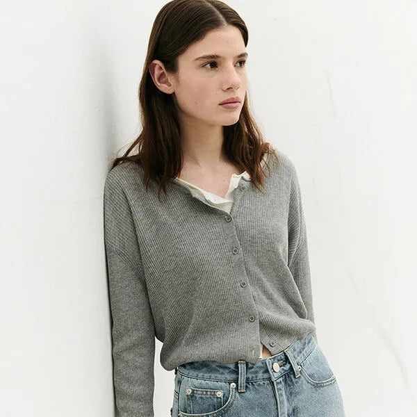 ROLAROLA Basic Linen Cardigan Grey (Instock)
