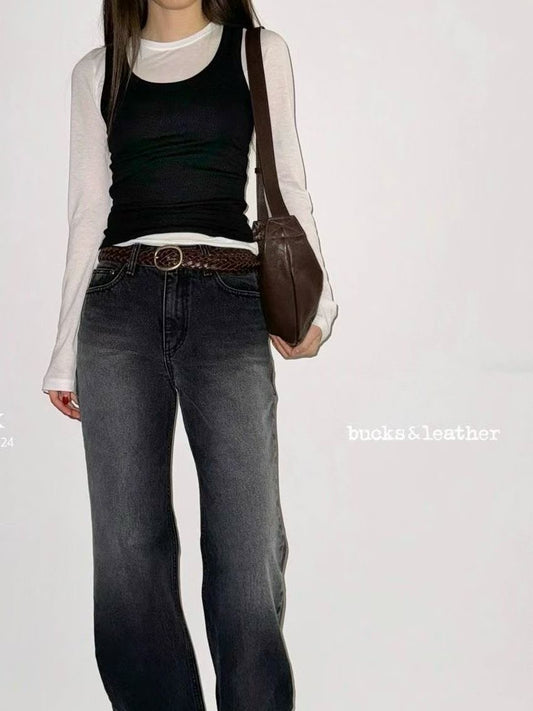 Korean APM Collection BUCKS&LEATHER Brown Leather Bag (Instock)