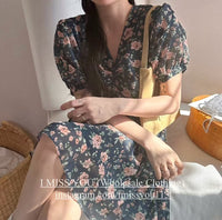 Korean APM Collection I Miss You Navy Flower Dress (Instock)
