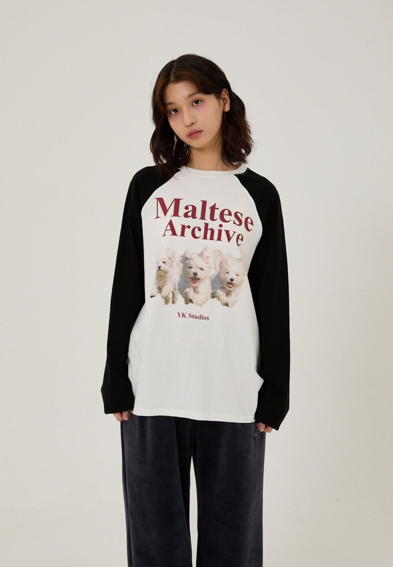 Waikei Maltese archive raglan long sleeve tshirts IVORY (Preorder)