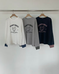 Korean APM Collection Favorite Bread Graphic Long Sleeve Tee (Instock)