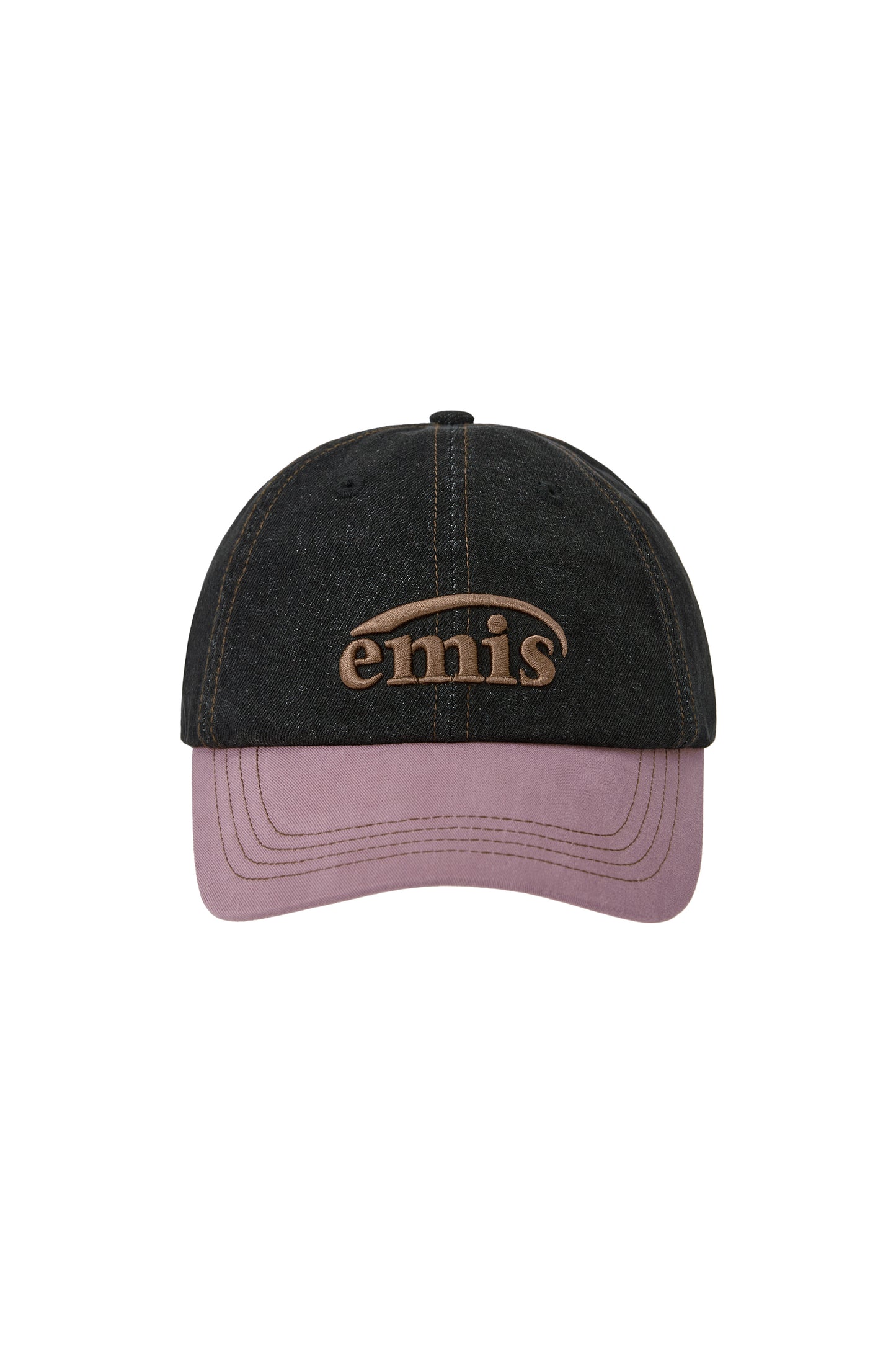 EMIS WASHED DENIM BALL CAP-GRAY/PINK (Preorder)