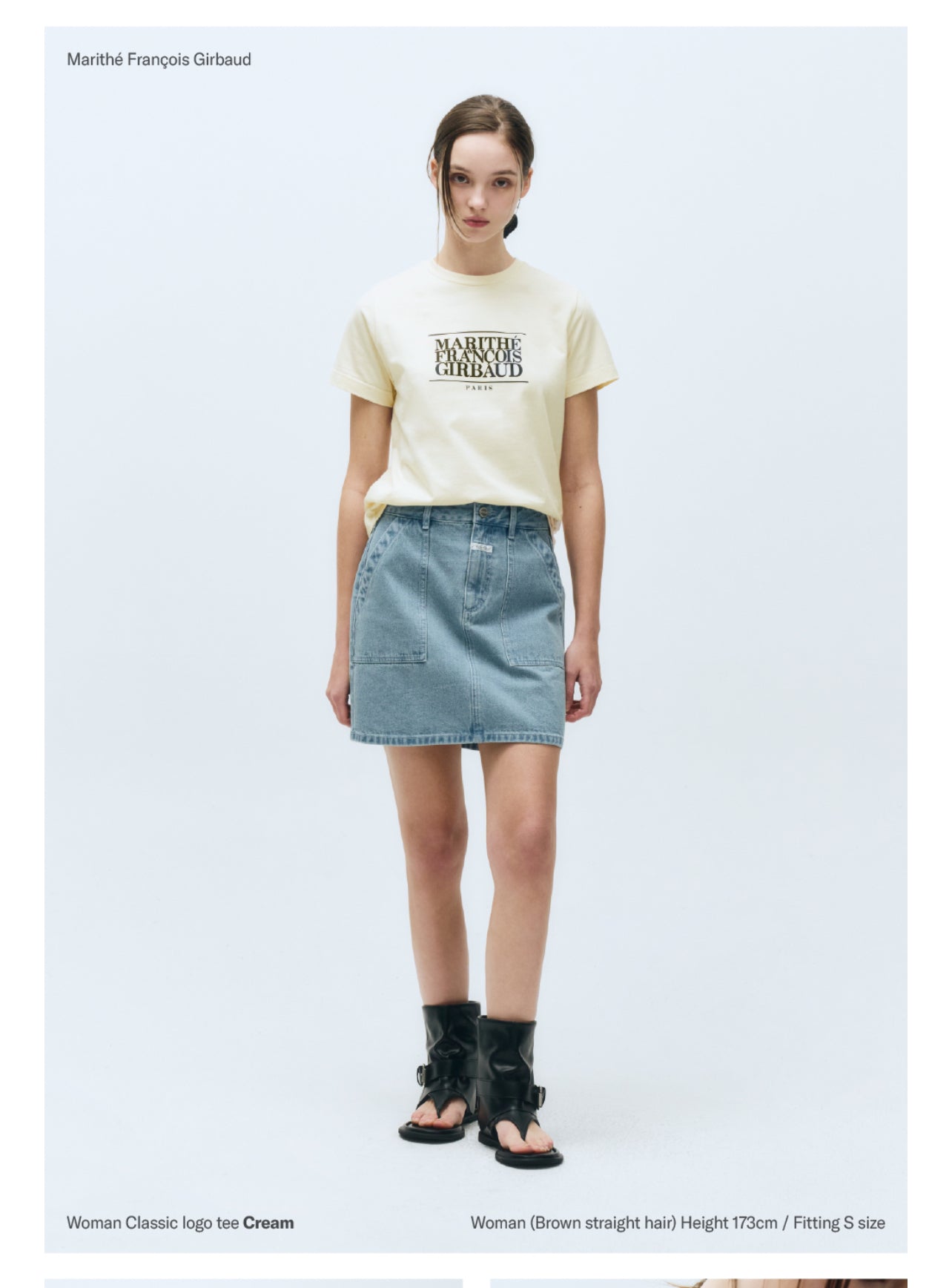 Marithe W CLASSIC LOGO TEE Light Beige(Instock)