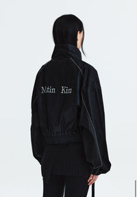 MATIN KIM MATIN COATING CROP BLOUSON IN BLACK (Instock)