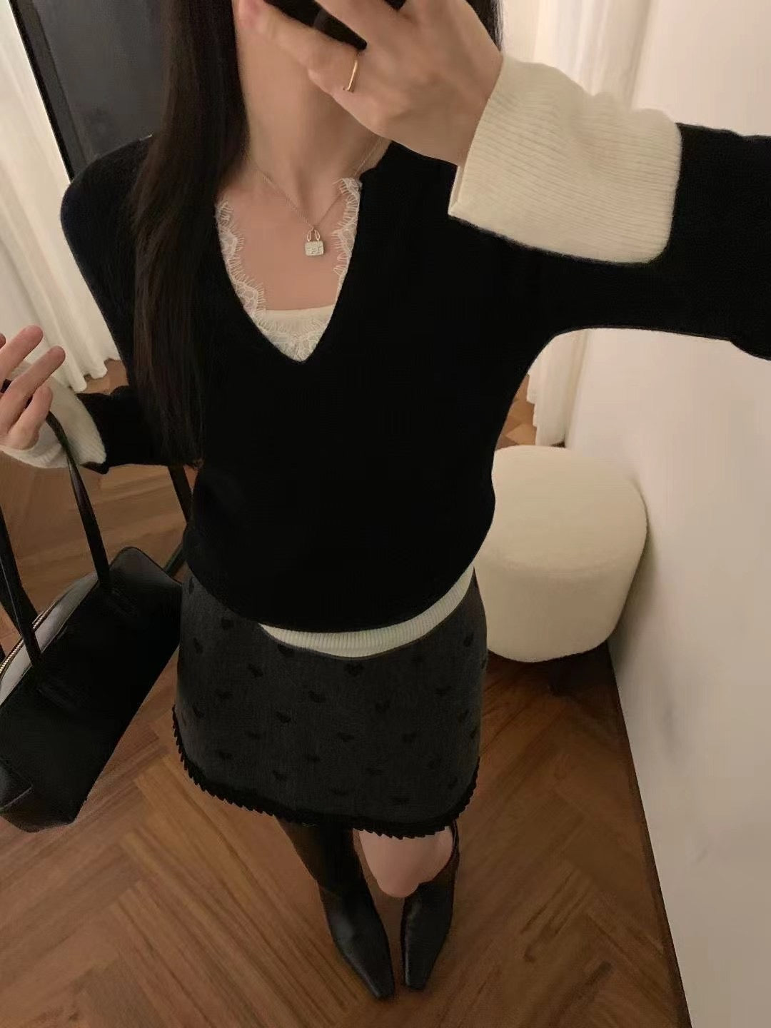 Kelly Designs Fake 2pcs Lace 2 Colors Top (Instock)