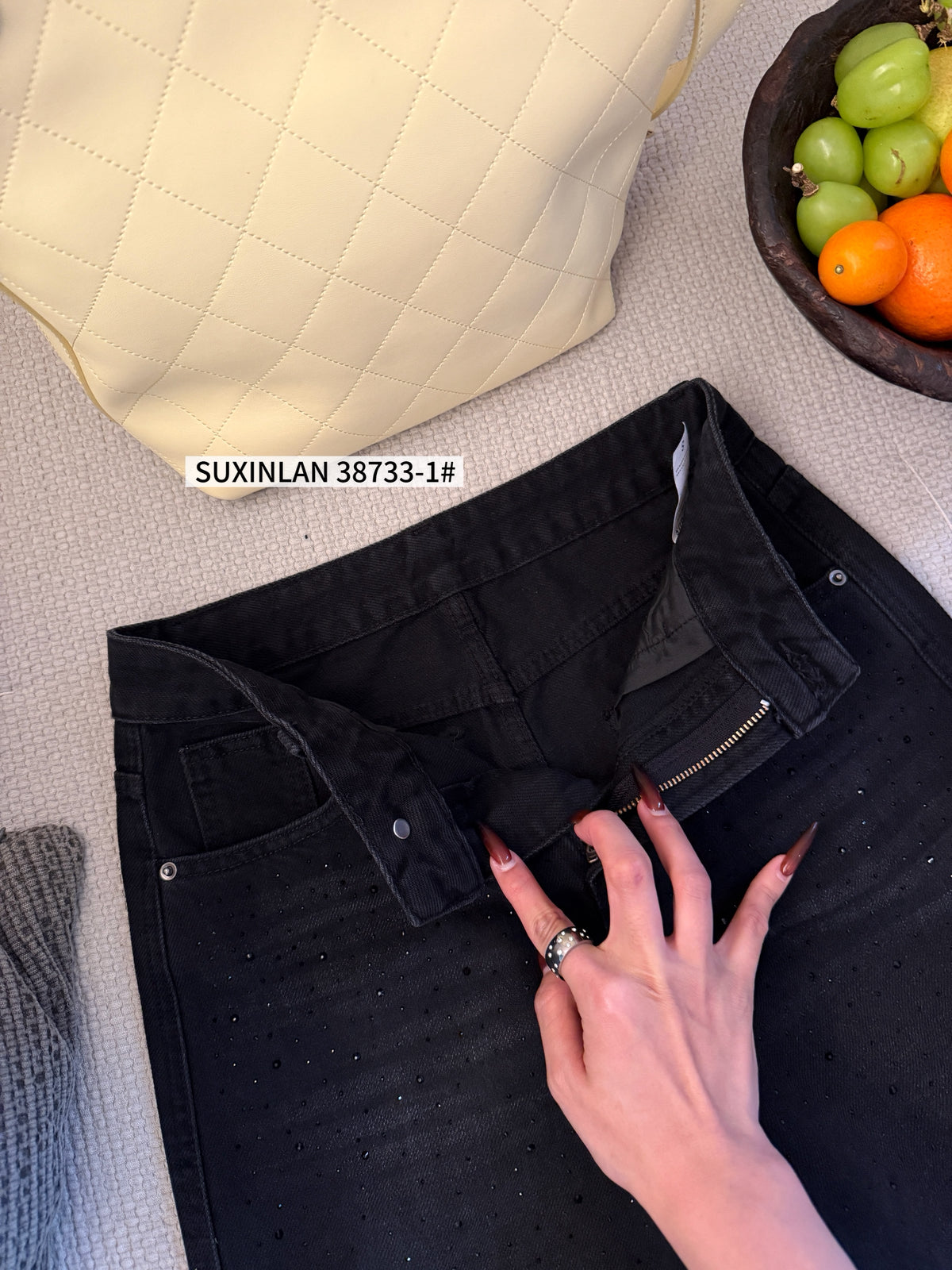 Kelly Designs Shiny Four Season Black Jeans(Instock)