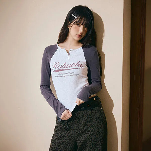 Rolarola Vintage Logo Raglan Tshirt M/WH+CH Set (Instock)