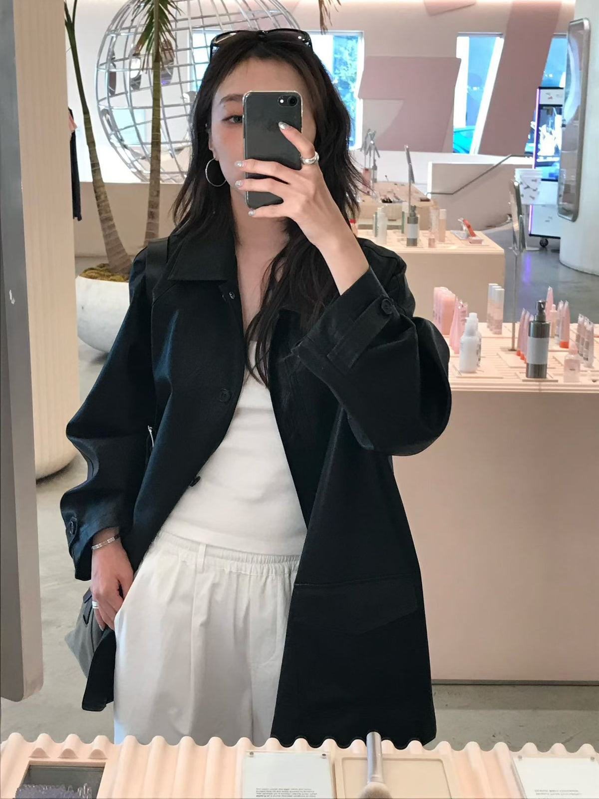 Korean Faux Leather Oversized Jacket  - 2 Colors (Instock)