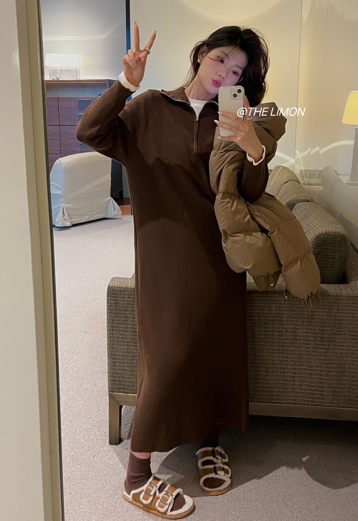 Kelly Designs Winter Half Zip-up Dress (Instock)