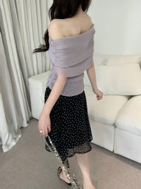 Kelly Designs Off Shoulder Knit Purple Top(Instock)