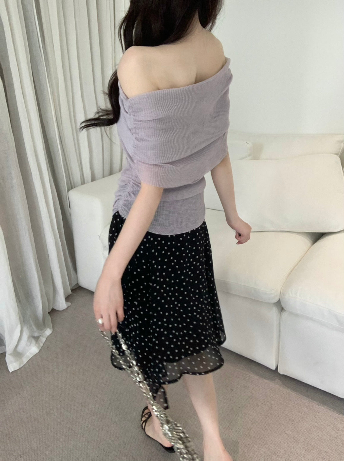 Kelly Designs Off Shoulder Knit Purple Top(Instock)