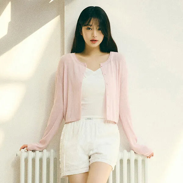 ROLAROLA Basic Linen Cardigan Pink (Instock)