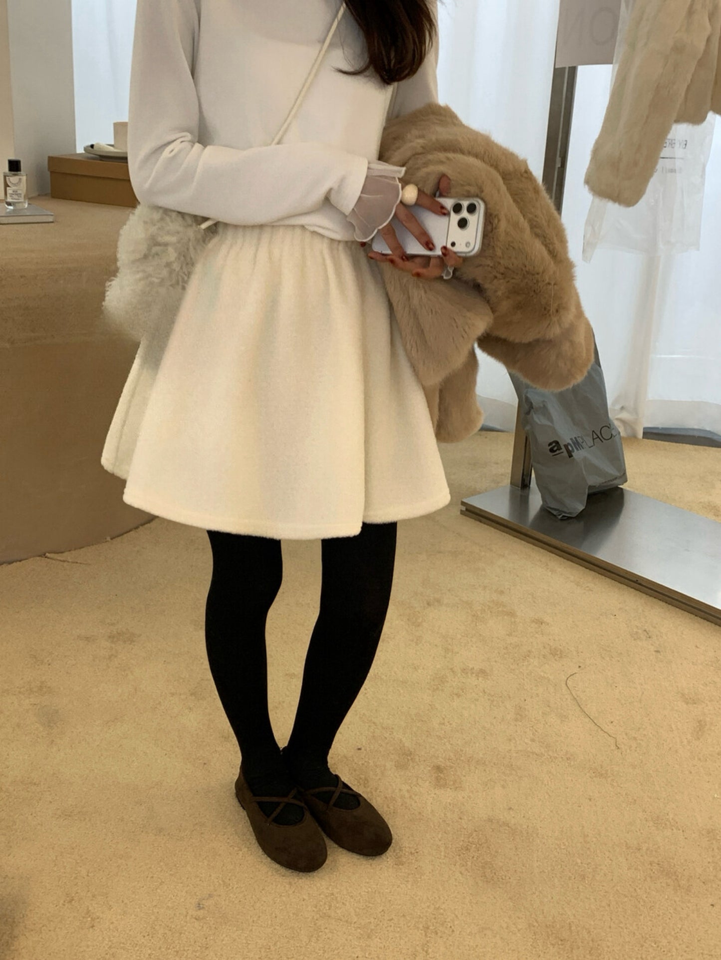 Kelly Designs Thick Wool A-Line Skirt (Instock)