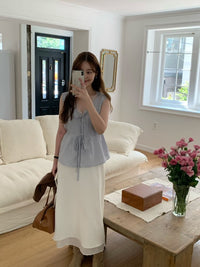 Korean APM Collection Lace Blue Top (Instock)