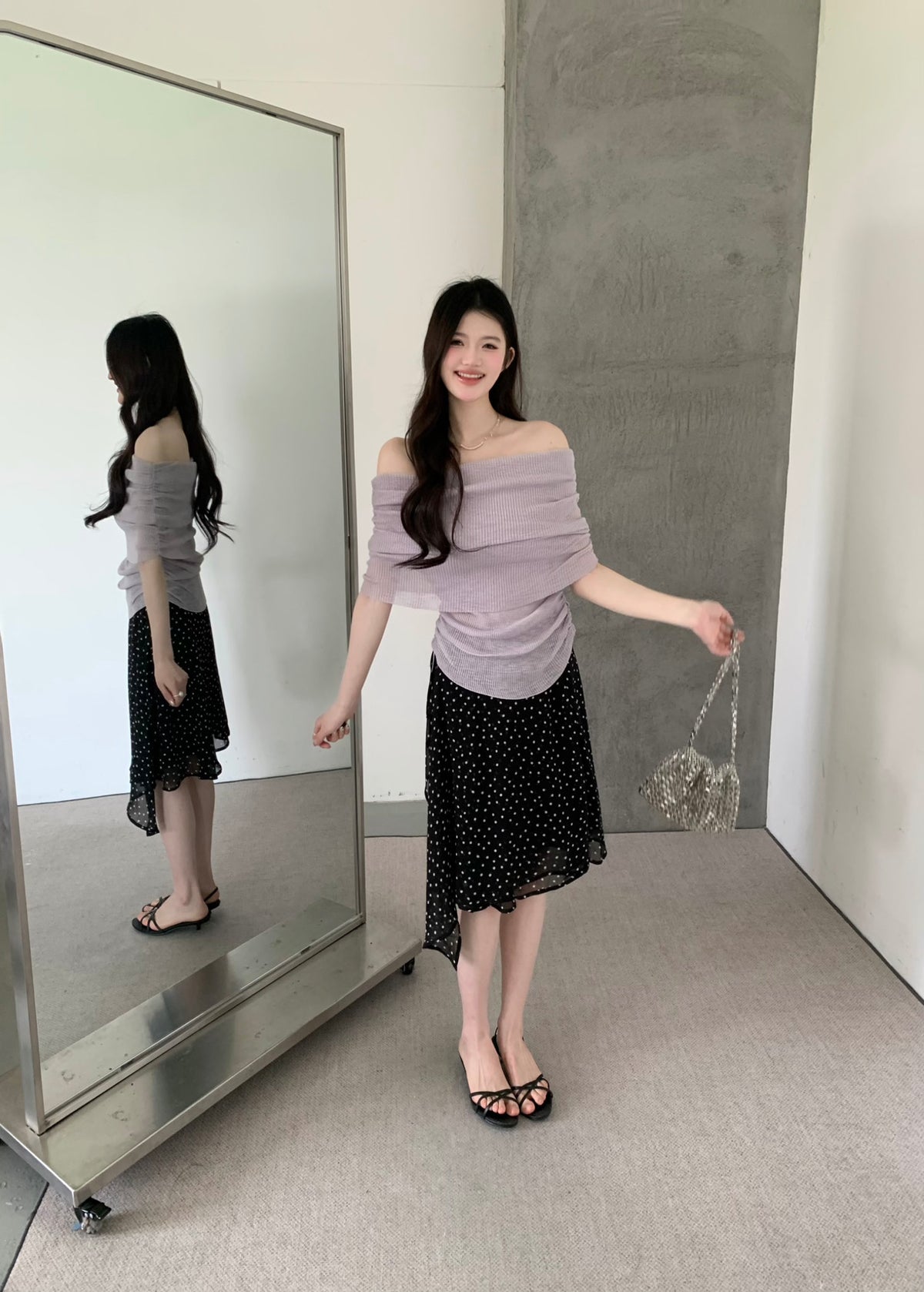 Kelly Designs Off Shoulder Knit Purple Top(Instock)