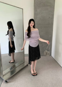 Kelly Designs Off Shoulder Knit Purple Top(Instock)