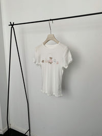 Kelly Designs Cartoons Slim White TShirt (Instock)
