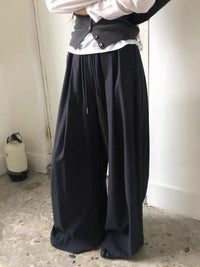 Korean APM Collection Relaxed Wide-Leg Drawstring Trousers (Instock)